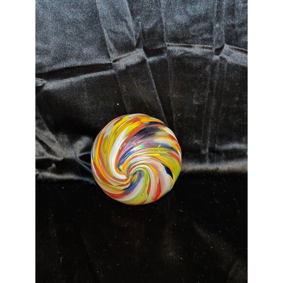 Glass Eye, beautiful brightly colored swirled glass ball Christmas Ornament. - Picture 3 of 4